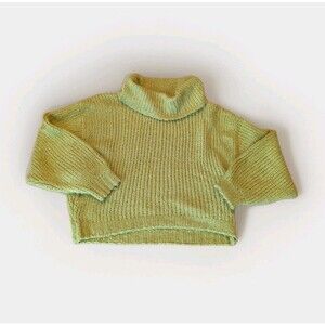 Anthropologie Pilcro Zamora Cowl Neck Sweater Womens Small Yellow Knit Chunky